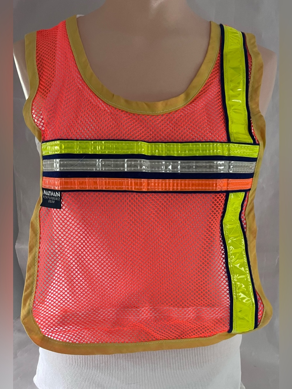 Nathan Performance Gear High Visibility Mesh Safety Vest Neon Orange Yellow